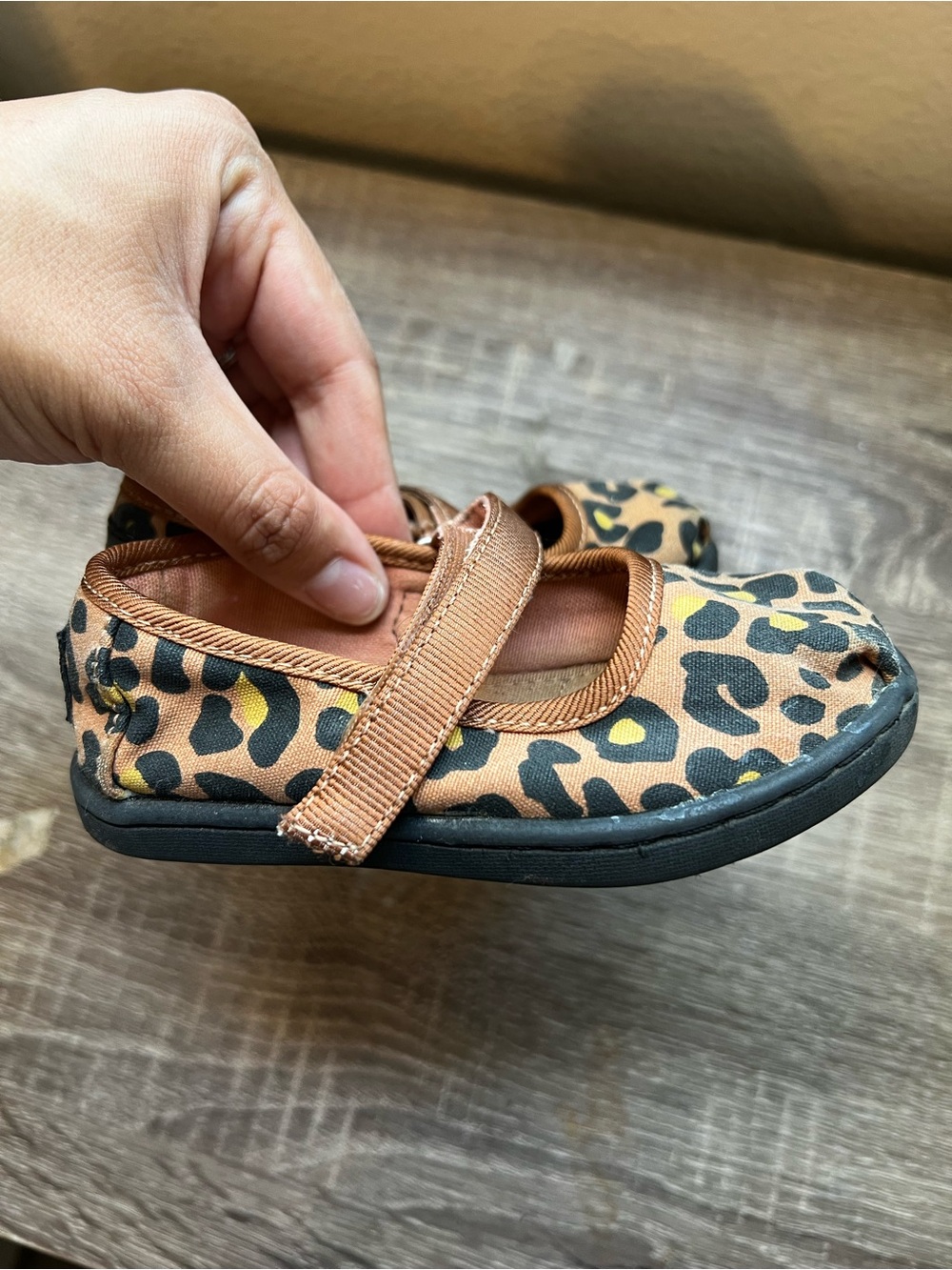 Toddler Leopard Tom’s Flats 6c